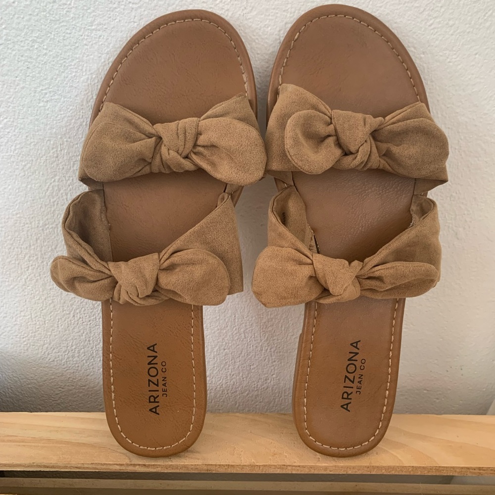 Brown Ribbon Sandals
